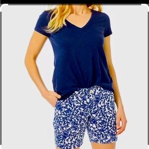 Lilly Pulitzer Jayne Short Oyster Bay Blue Krillin Sz14